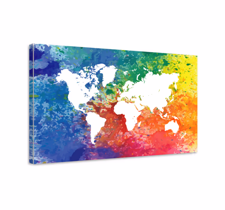 Colorful abstract map platno s sliko sveta - TenStickers
