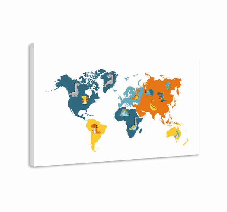Interaktivna živalska mapa na platnu sveta - TenStickers