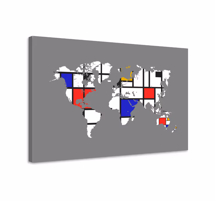 World map composition platno s sliko sveta - TenStickers