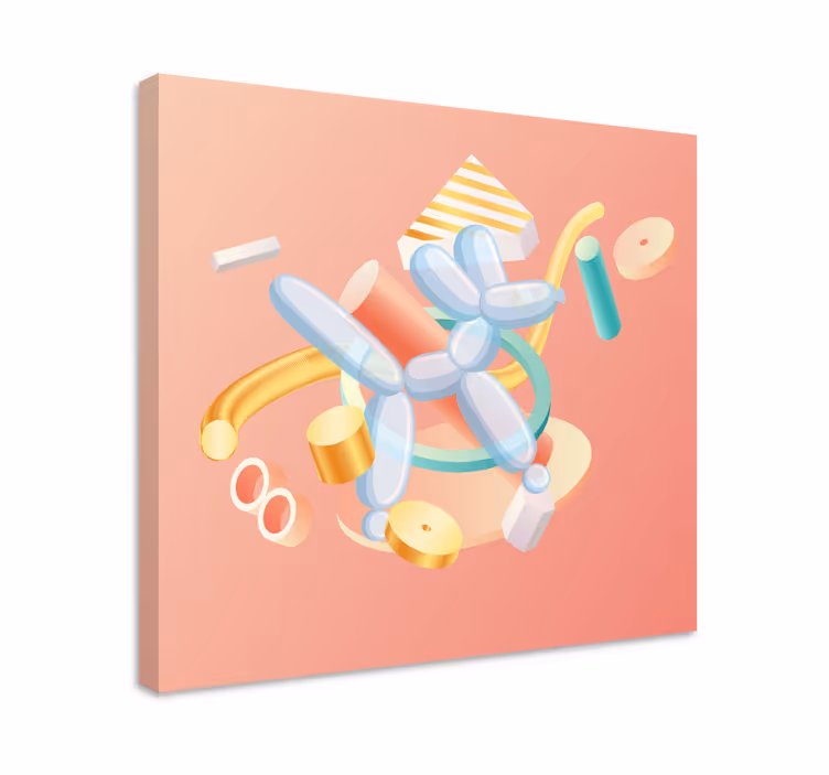 Balloon animal shapes in slikarska platna s sadjem - TenStickers