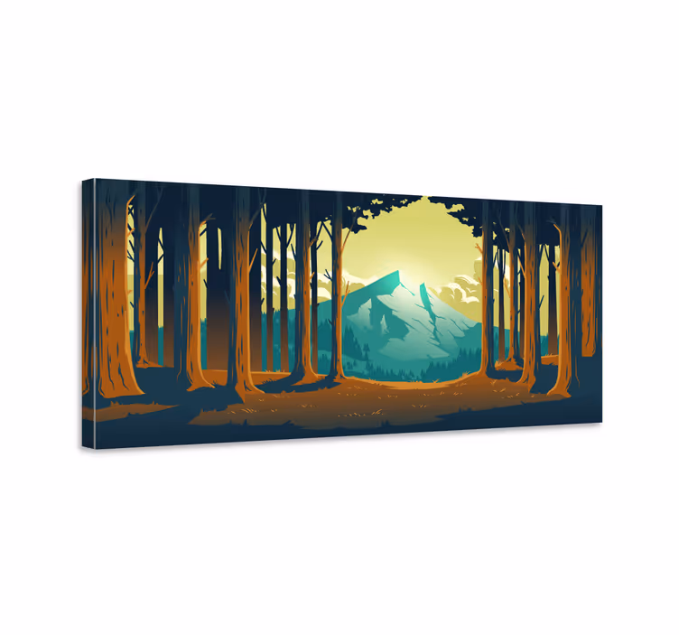 Mountain forest view platno slika zemljevidov - TenStickers