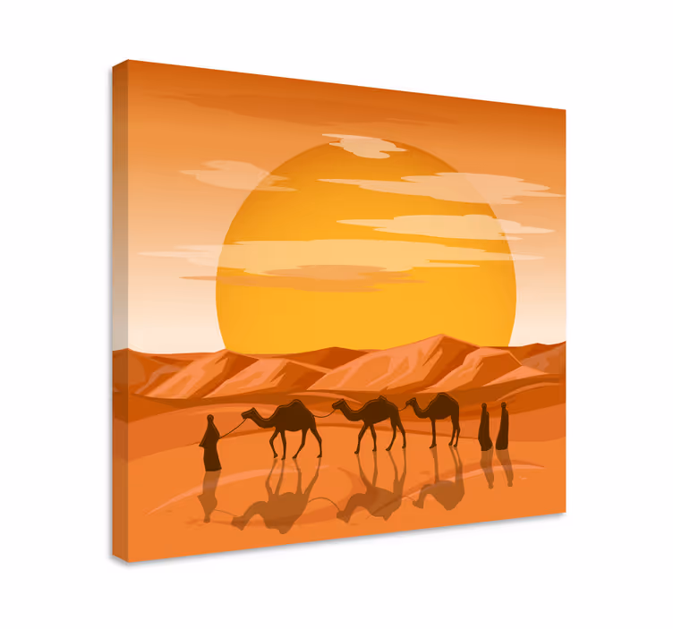 Desert sunset journey platno zemljevidi - TenStickers