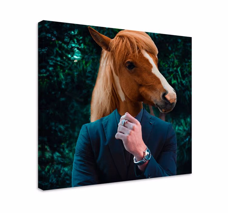 Portret konjske glave platno slika konj - TenStickers