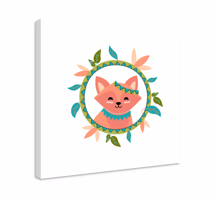 Charming fox portrait mačje platno za steno - TenStickers