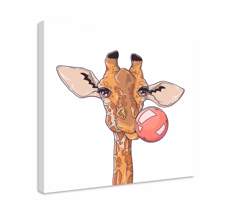 žirafa z žvečilnimi gumi na živalskih platnih - TenStickers