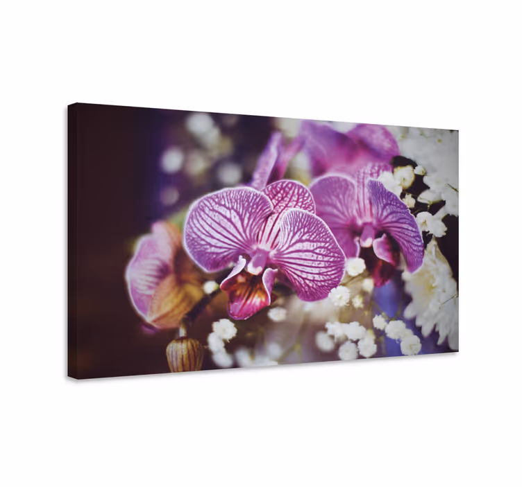 Orchid blooms detail slikarsko platno z rožami - TenStickers