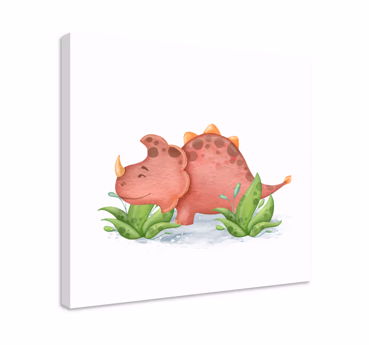 Otroški triceratops platno s sliko dinozavra - TenStickers