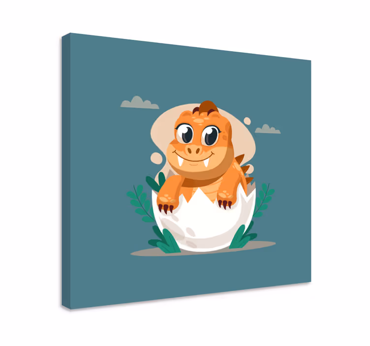Cute hatching baby platno z dinozavrom - TenStickers