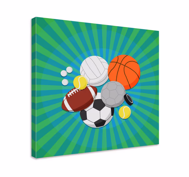 športne žoge domači odtisi platna - TenStickers