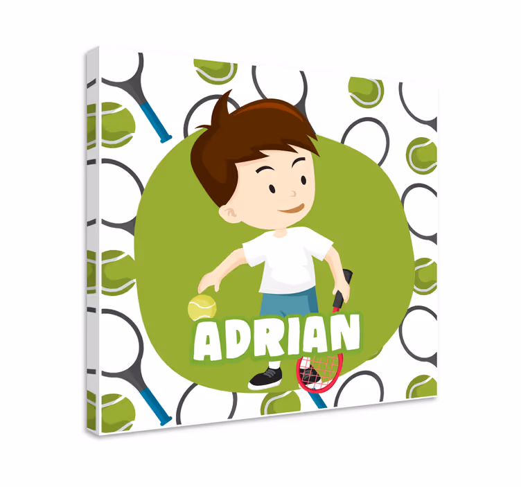 Otroški teniški igralec z imenom personalizirano platno - TenStickers