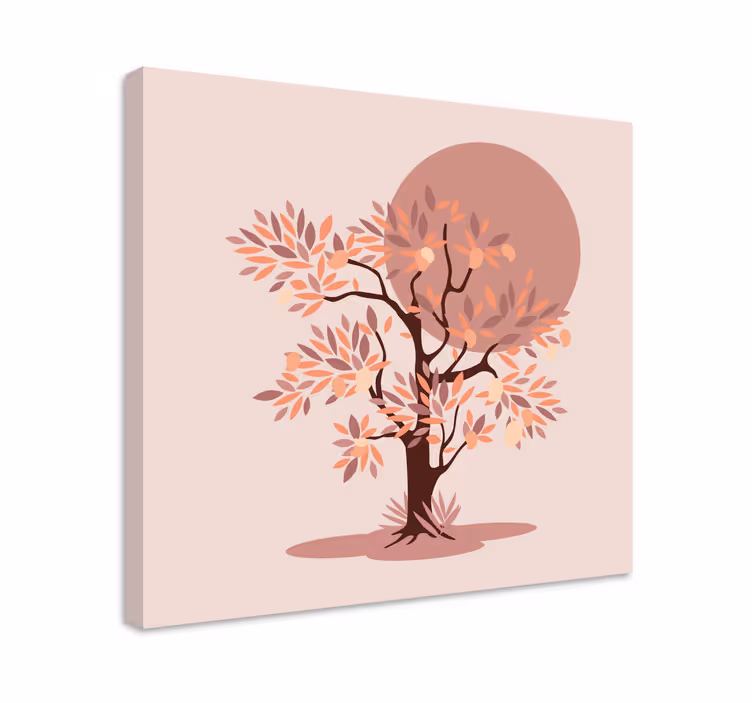 Autumn tree silhouette platna z enojnim drevesom - TenStickers