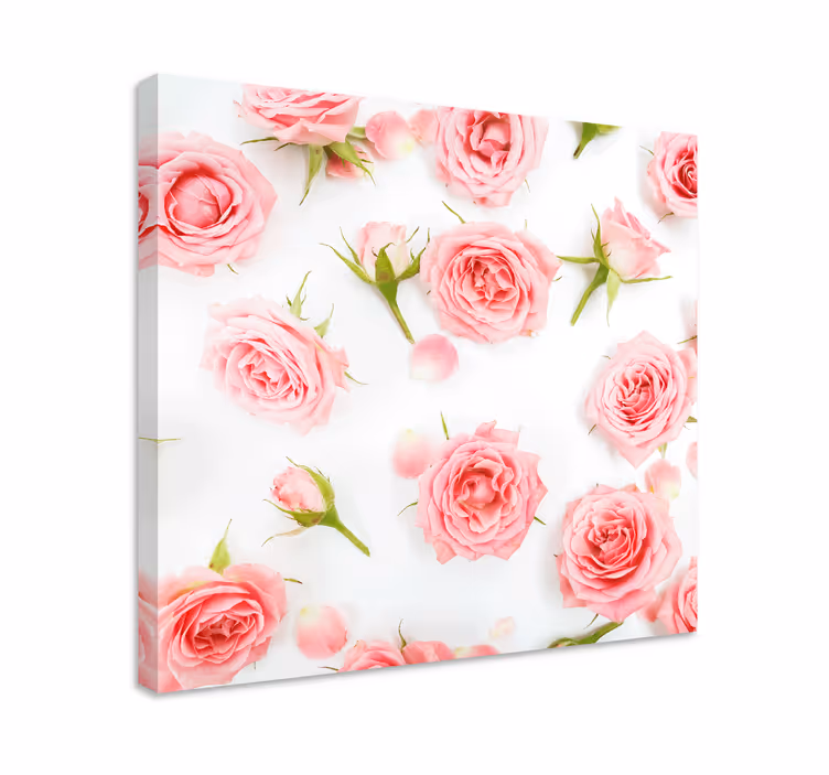 Pink roses arrangement slikarsko platno z rožami - TenStickers