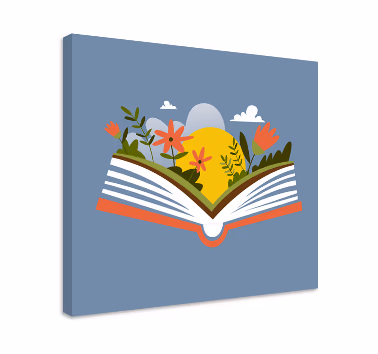 Uvodna knjiga s cvetjem platno - TenStickers
