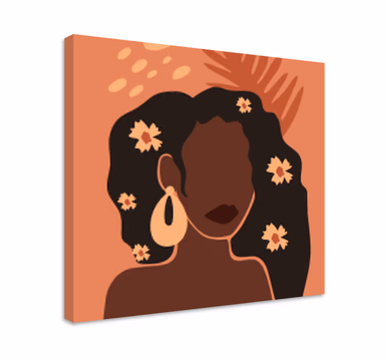 Elegant woman silhouette kompozicija ljudi na platnu - TenStickers