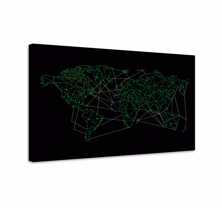 Network connectivity map svetovna karta na platnu - TenStickers