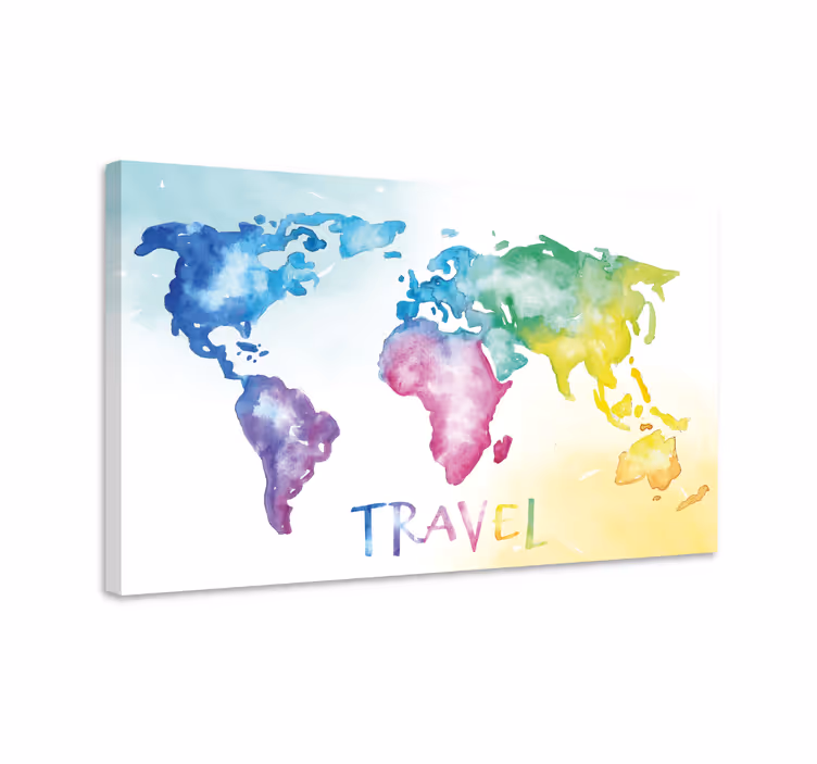 Map of travel platno s sliko sveta - TenStickers