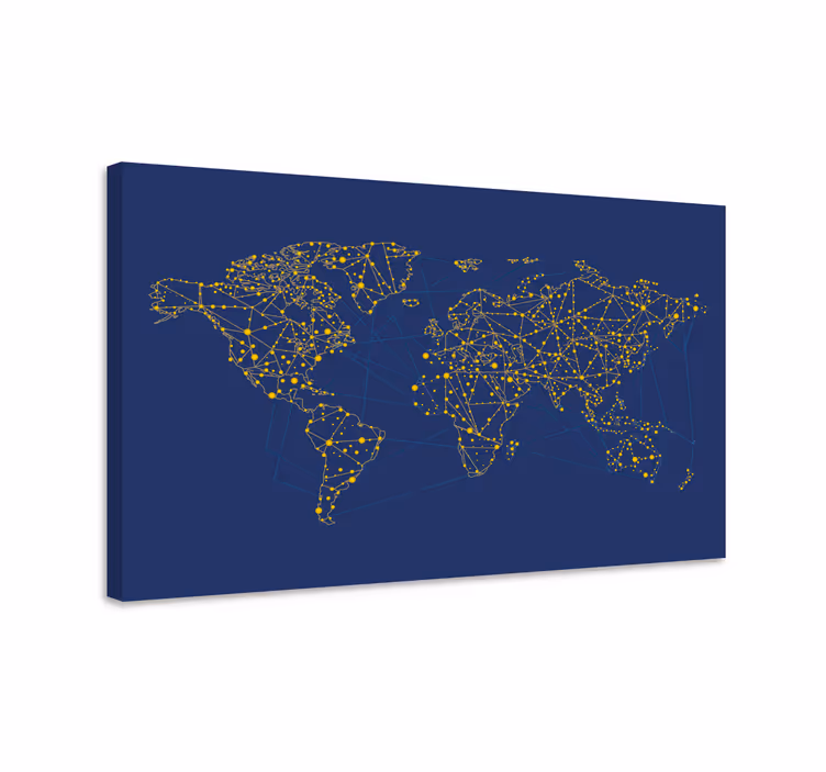 Network map platno s sliko sveta - TenStickers