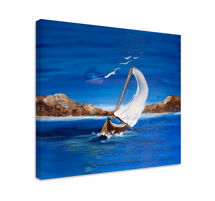 Sailing boat adventure slikanje na platnu z morjem - TenStickers