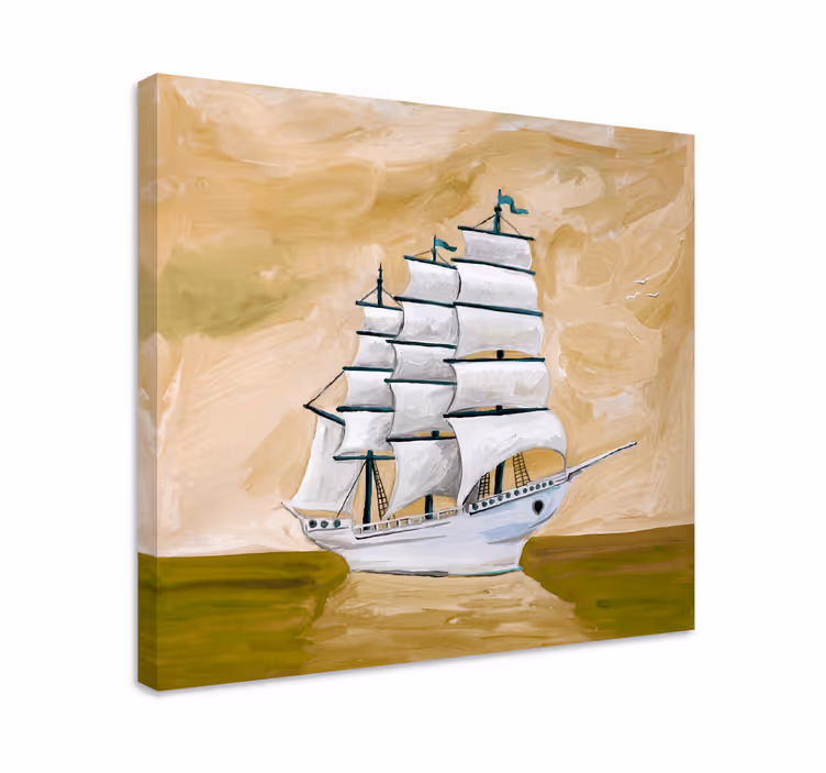 Sailing vessel platno z motivi mest in držav - TenStickers