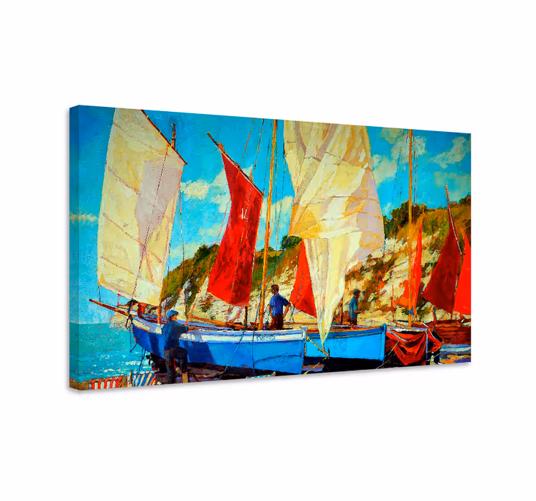 Sailing boats scene platno slika zemljevidov - TenStickers