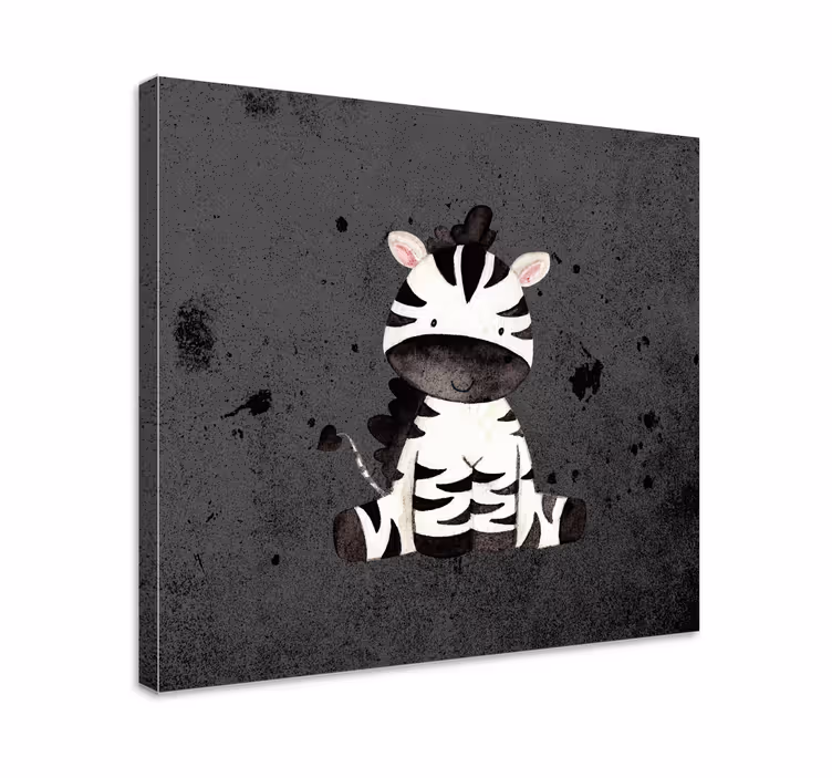Veseli tisk na platnu z risbami zebra - TenStickers