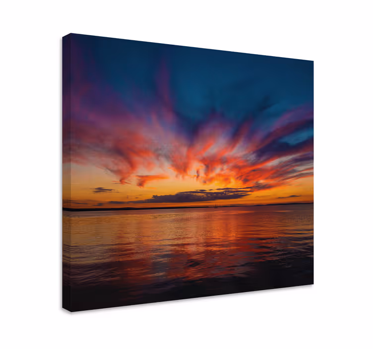 Majestic sunset reflections platno slika zemljevidov - TenStickers