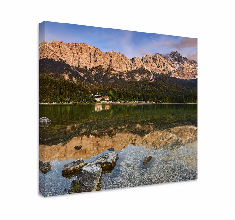 Mountain reflection lake platno slika zemljevidov - TenStickers