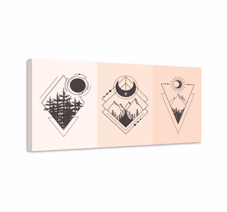 Geometrijske drevesne in luninske nordijske grafike - TenStickers