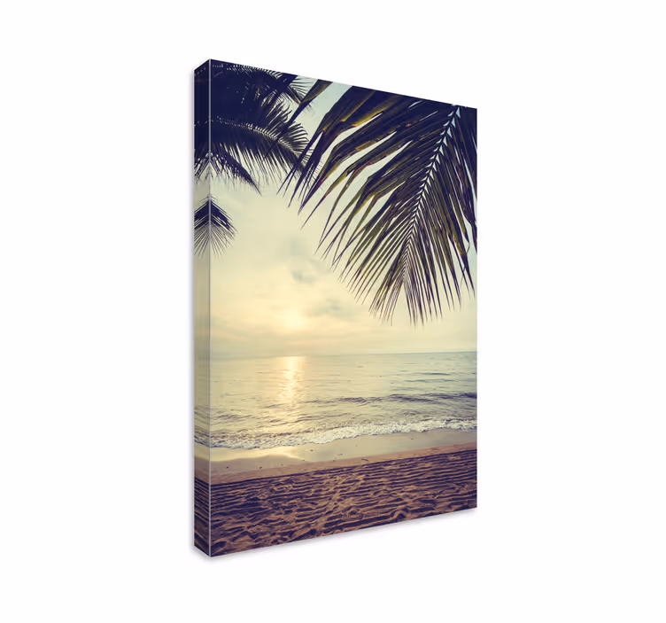Serene ocean sunset platno slika zemljevidov - TenStickers