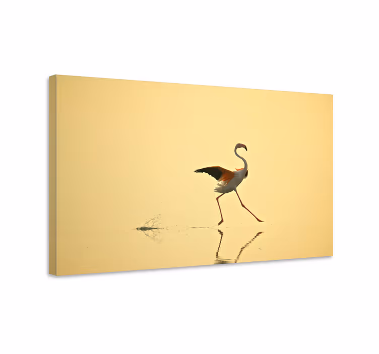 Elegant flamingo dance ptica na platnu - TenStickers