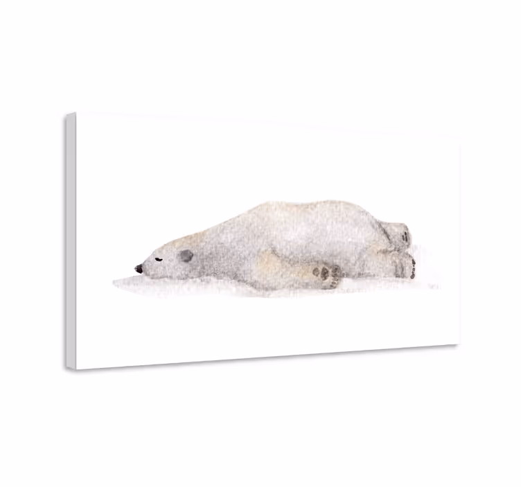 Lazy polar bear platna slike z motivi živali - TenStickers