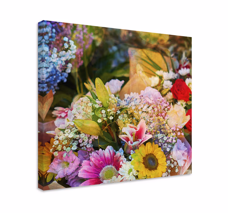 Lively blossom composition slikarsko platno z rastlinami - TenStickers