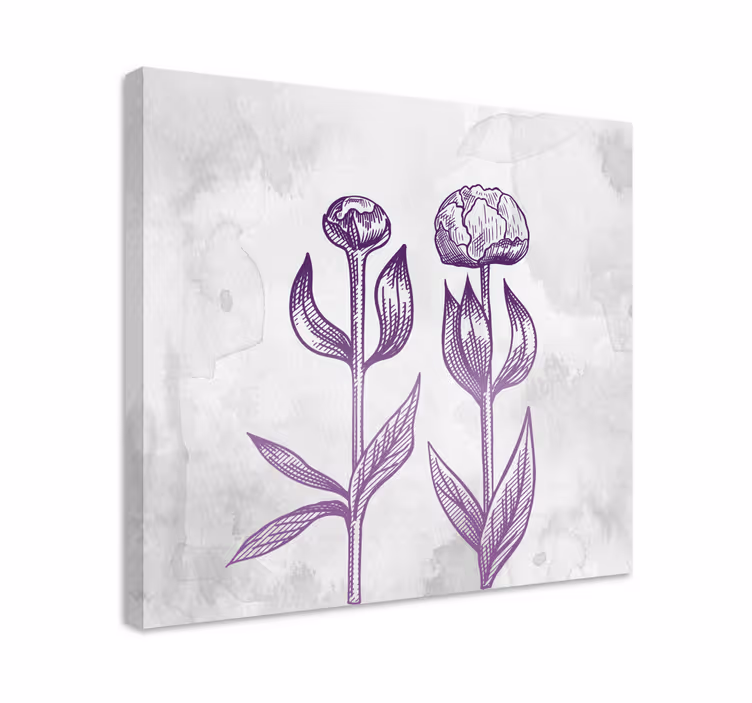 Purple tulips bloom slikarsko platno z rožami - TenStickers