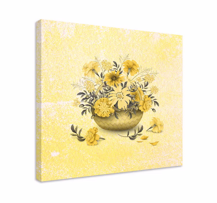 Yellow floral arrangement slikarsko platno z rožami - TenStickers
