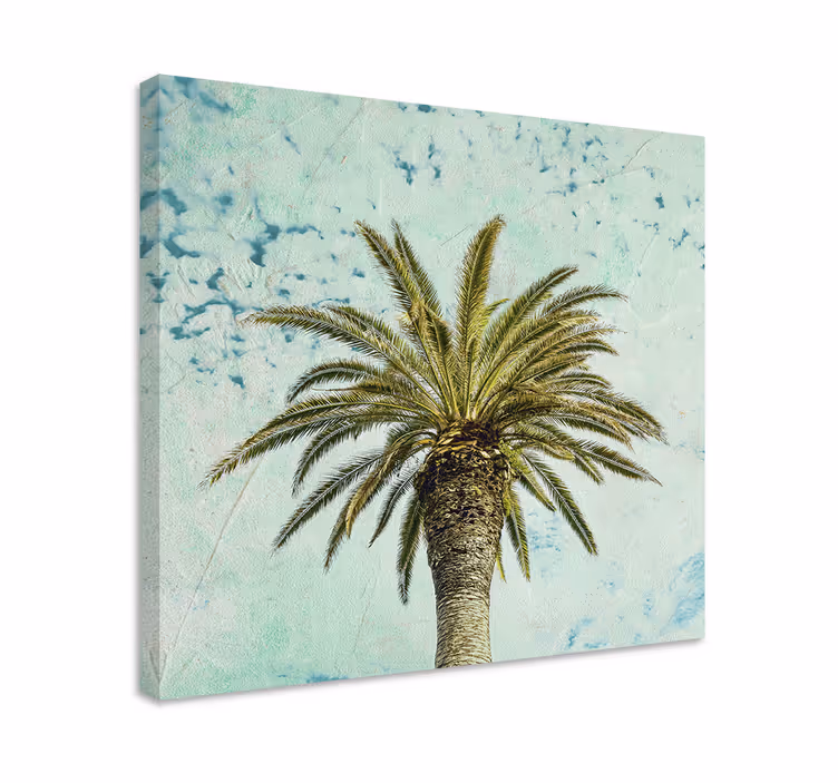Tall palm tree slikarsko platno z rožami in rastlinami - TenStickers