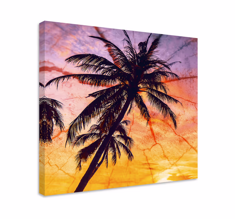 Silhouetted palm trees slikarsko platno z rastlinami - TenStickers