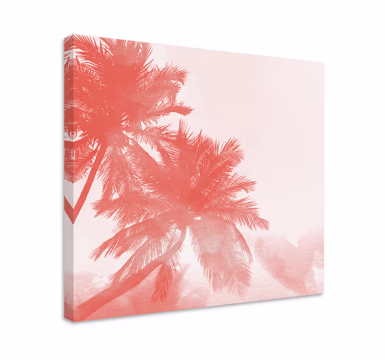 Palm tree outline slikarsko platno z rožami - TenStickers
