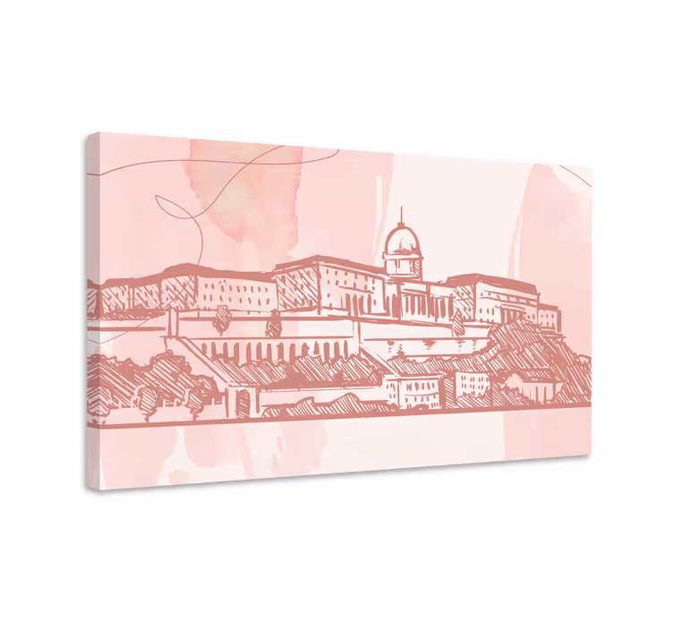 Historic city outline platno s slikami mest in držav - TenStickers