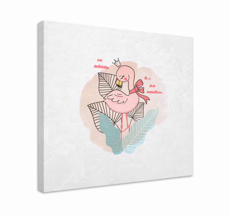 Flamingo with ribbon platna slike z motivi živali - TenStickers