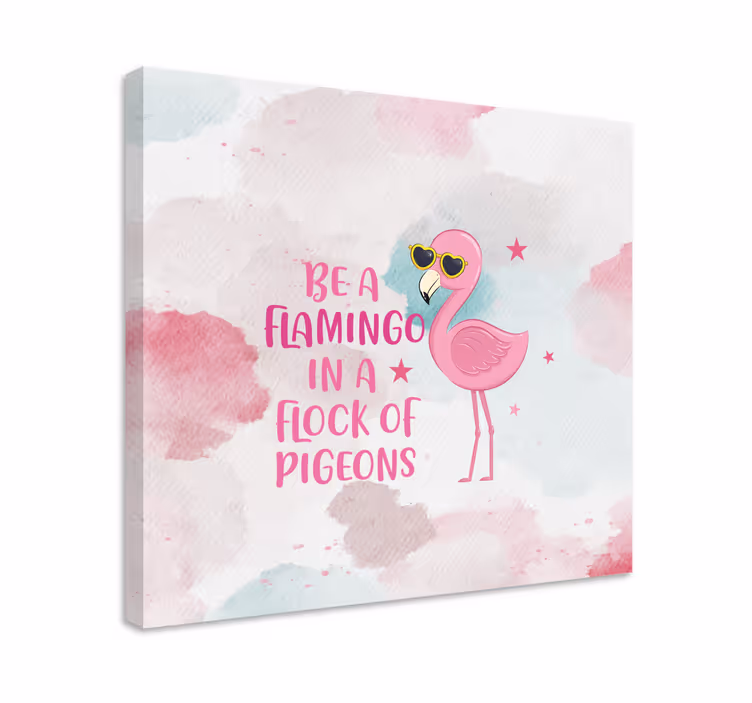 Flamingo with shades platno z dinozavrom - TenStickers