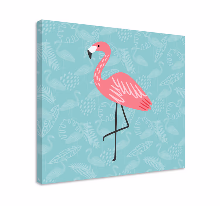 Flamingo standing gracefully na platnu z motivi živali - TenStickers