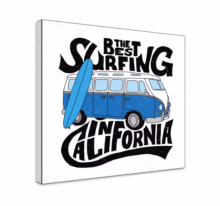 Surfing california van platno športne slike - TenStickers