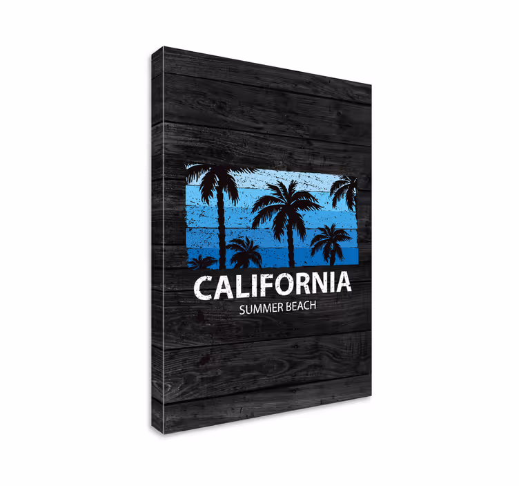 Palm trees california platno z mestnimi in državami - TenStickers