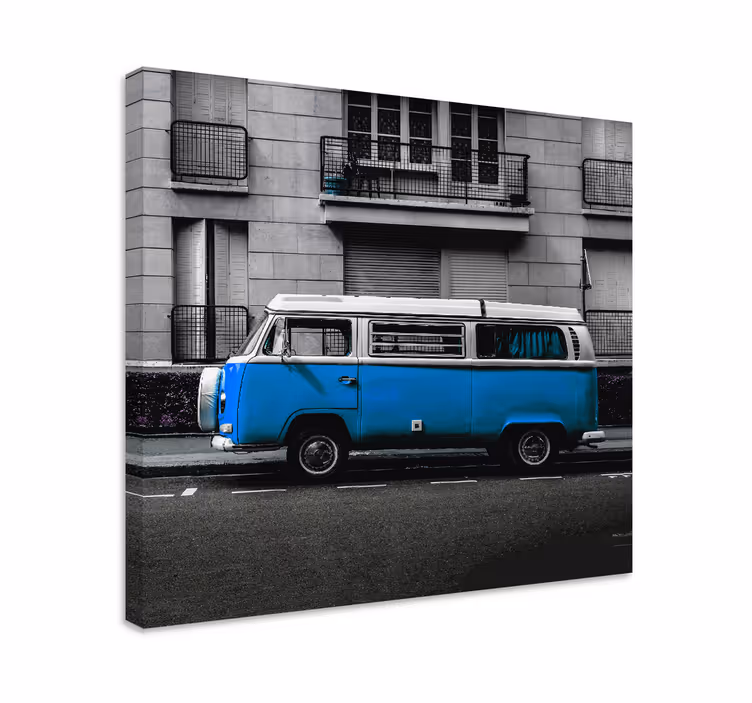 Classic blue van platno z mestnimi in državnimi motivi - TenStickers