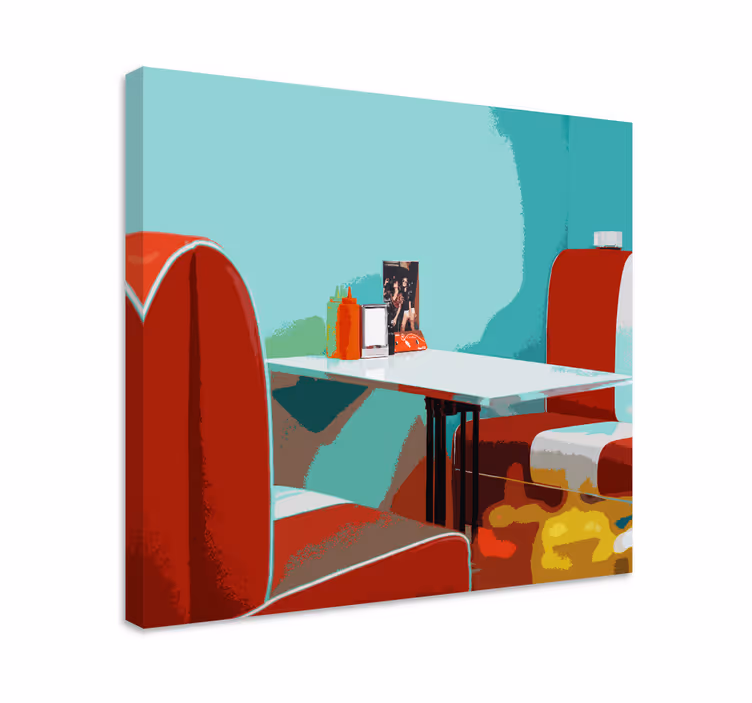 Retro restavracija platno slike dnevna soba - TenStickers