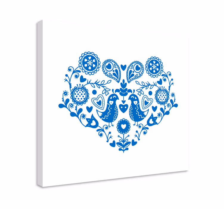Heart pattern birds slikarska platna s sadjem - TenStickers