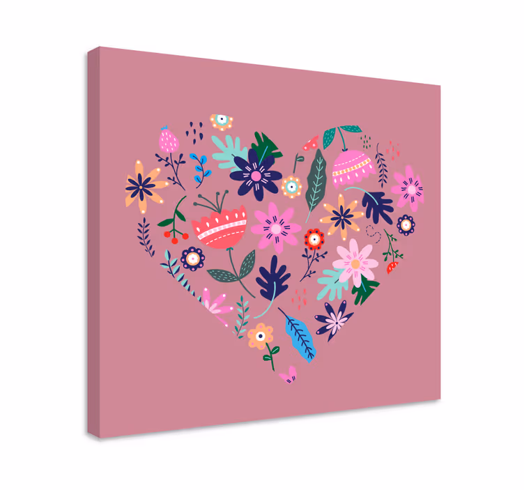 Heart floral arrangement slikarsko platno z rožami - TenStickers
