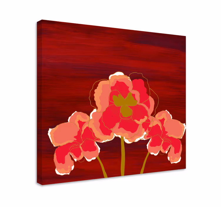 Vibrant floral trio slikarsko platno z rožami - TenStickers