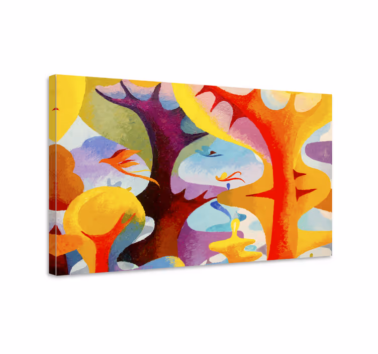 Colorful organic shapes povzetek na platnu - TenStickers