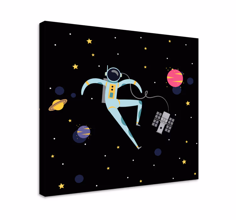 Astronaut in space drugačna platnena slika - TenStickers